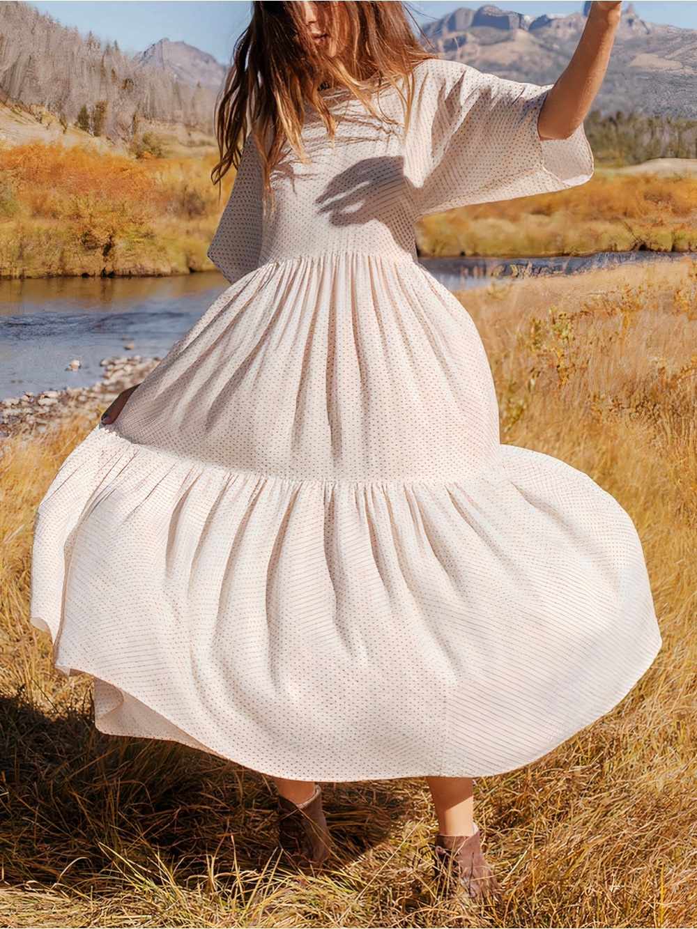 Christy Dawn The Theo Midi Short-Sleeve Dress in Canyon Ditsy